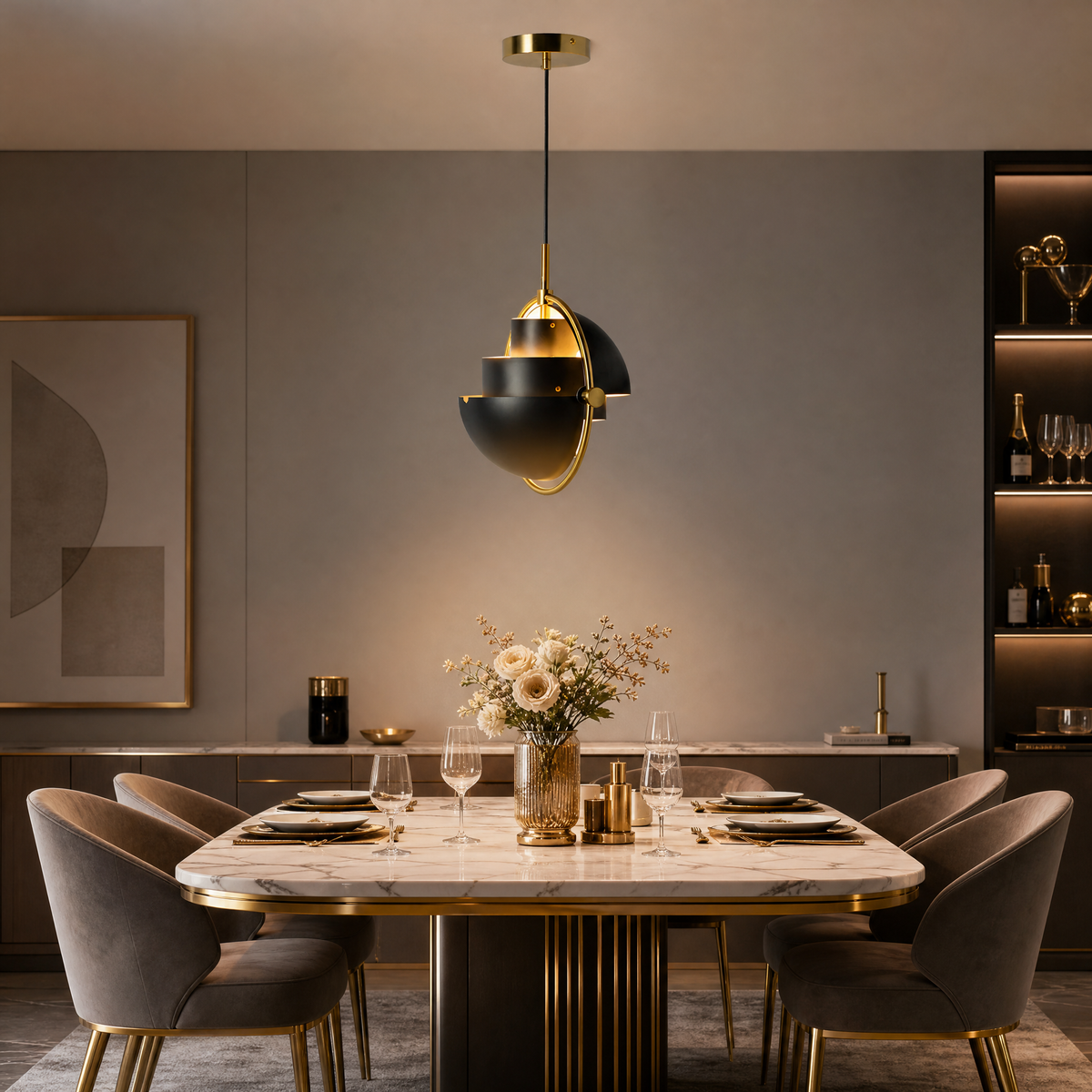White Modern Pendant Light for Bedroom