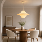 White Saucer Crisscross Bubble Pendant Light for Dining Room