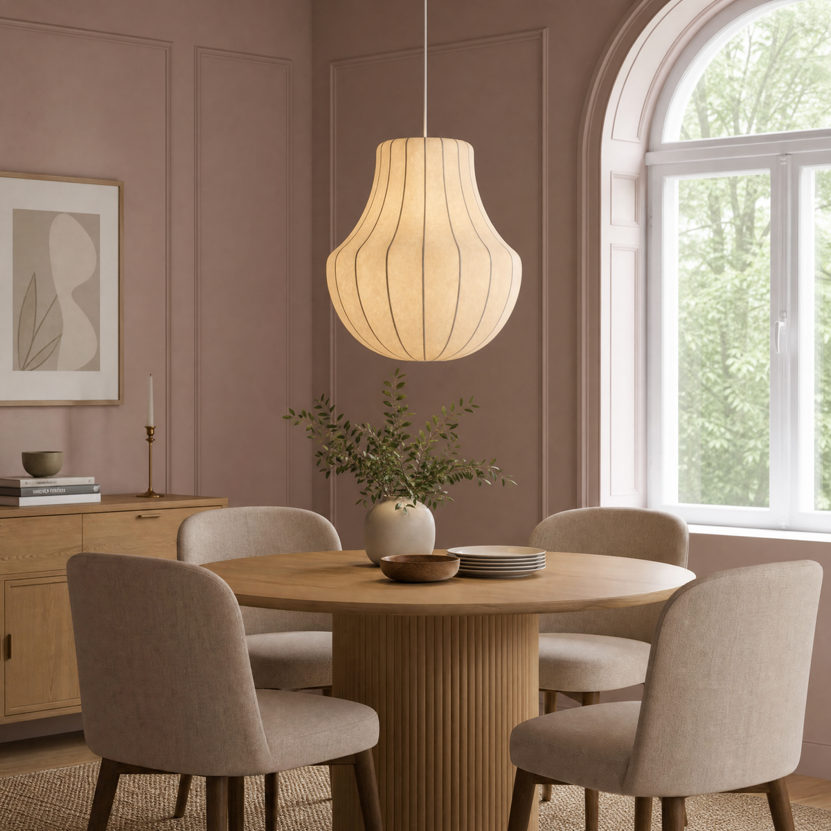 White Modern Lantern Pendant Light for Reading Corner