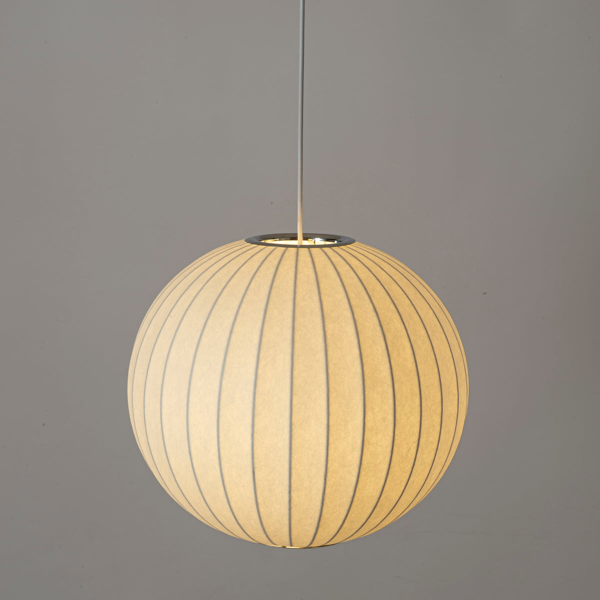 White Globe Fabric Pendant Lamp for Dining Room