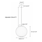 White Globe Fabric Pendant Lamp for Dining Room