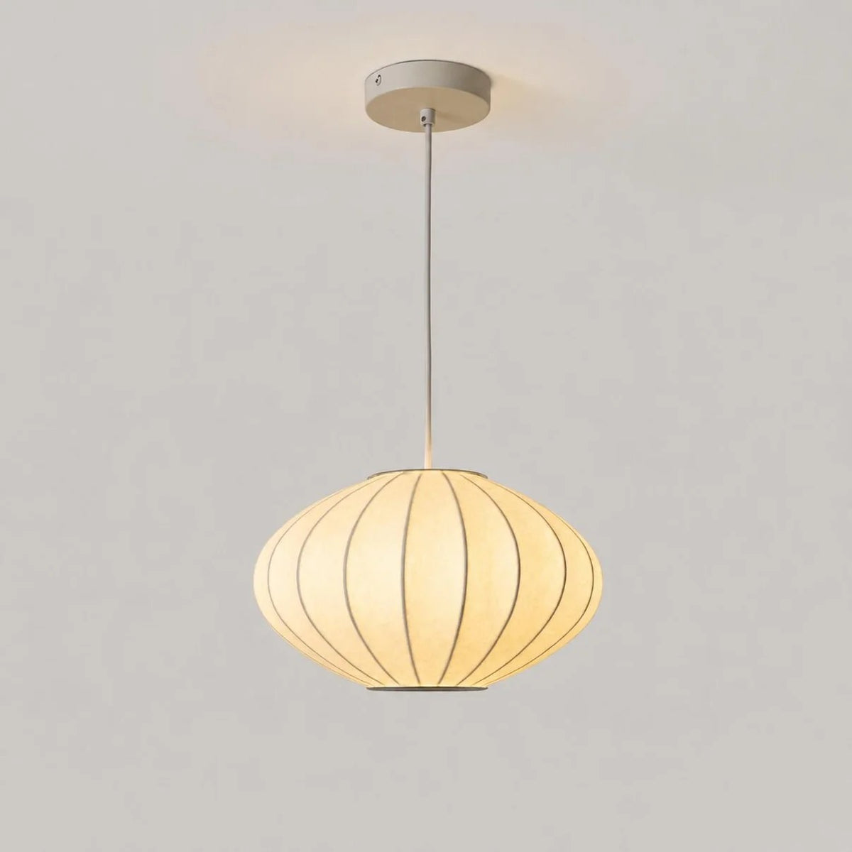 White Modern Fabric Pendant Light for Bedroom