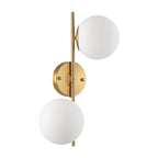 Double Globe Wall Sconce in Brushed Brass