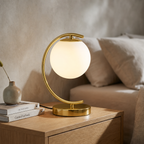 Modern White Globe Lamp for Bedroom