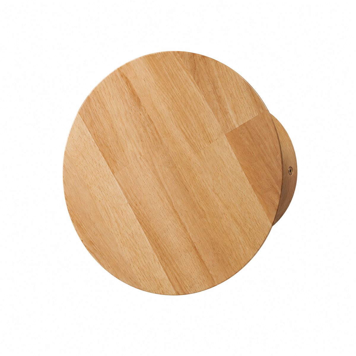 Round Wood Plug-In LED Wall Sconce for Bedroom