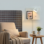White Articulating Wall Light with Shelf and USB Port for Bedroom