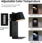 CCT Bedside Reading Sconce with Shelf for Reading nook