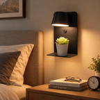 Black Wall Light with Adjustable Color Temperature and USB