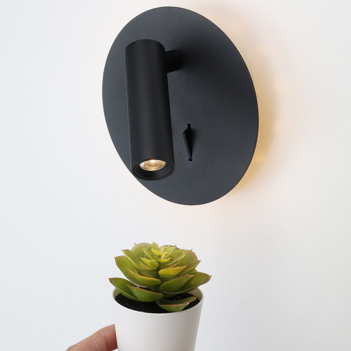 White Bedside Reading Sconce with Adjustable Spot for Bedroom