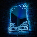 The Fool Tarot Custom Mirror LED Sign Wall Light Decor