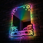 The Fool Tarot Custom Mirror LED Sign Wall Light Decor