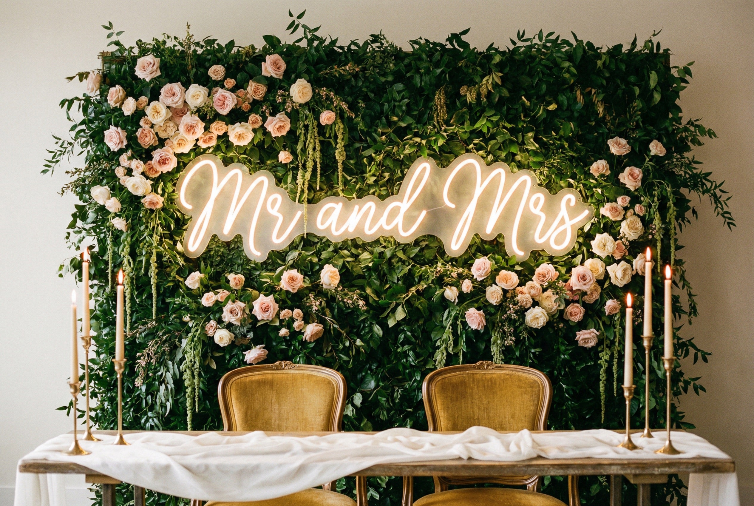 Mr & Mrs Wedding Name LED Neon Sign