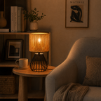 Woven Rattan Table Lamp for Living Room