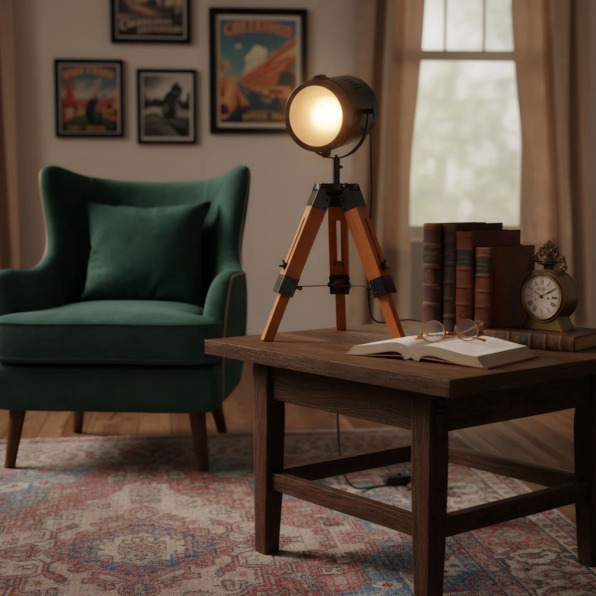 Adjustable Tripod Spotlight Table Lamp