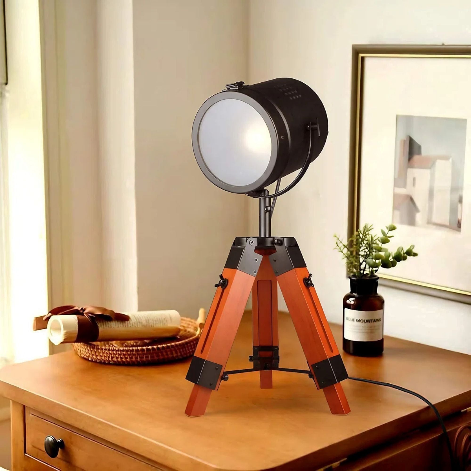 Adjustable Tripod Spotlight Table Lamp