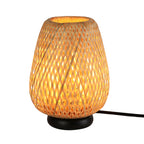 Woven Rattan Table Lamp for Bedroom & Living Room