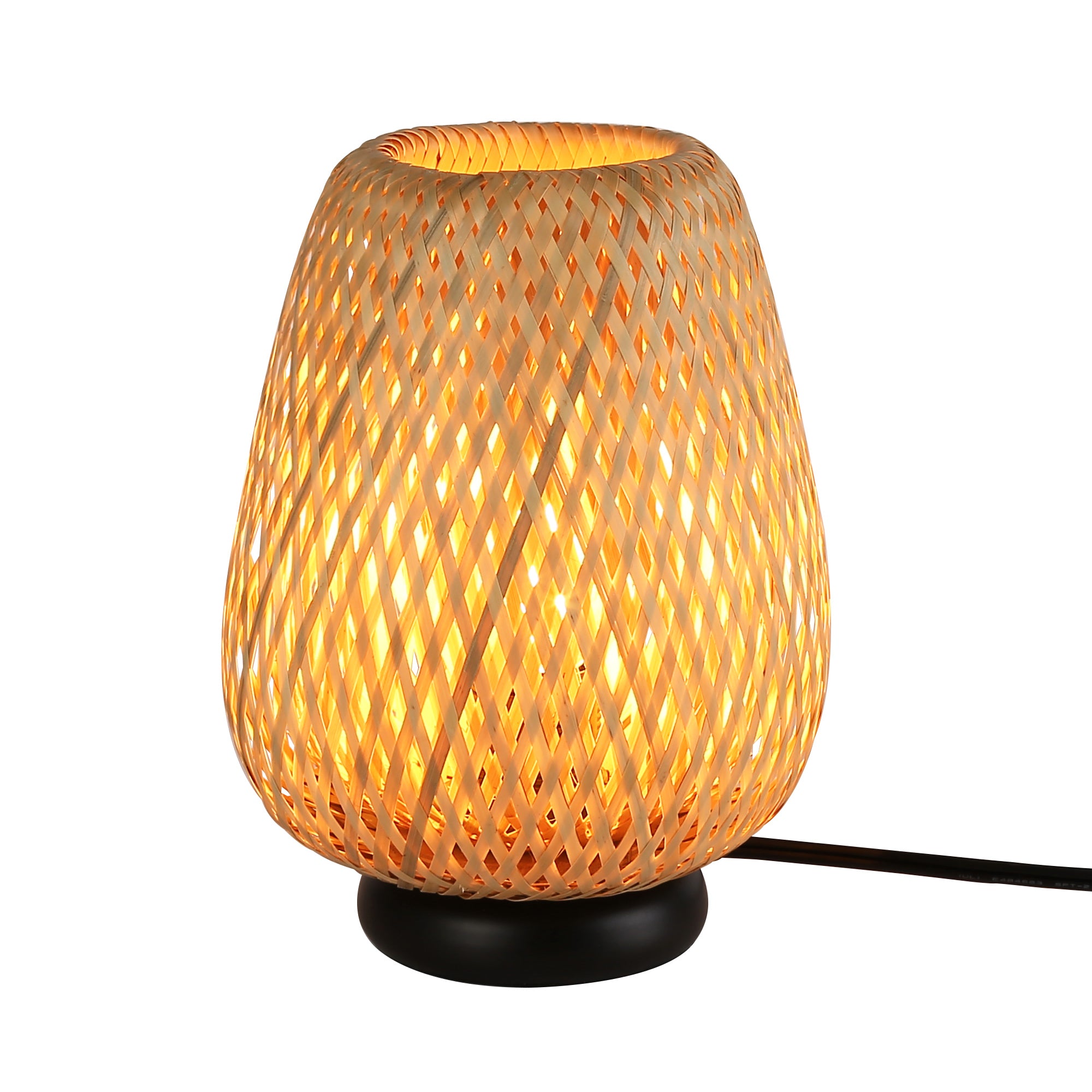 Woven Rattan Table Lamp for Bedroom & Living Room