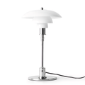 Chrome Layered Reflector Table Lamp with White Shade
