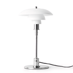 Chrome Layered Reflector Table Lamp with White Shade