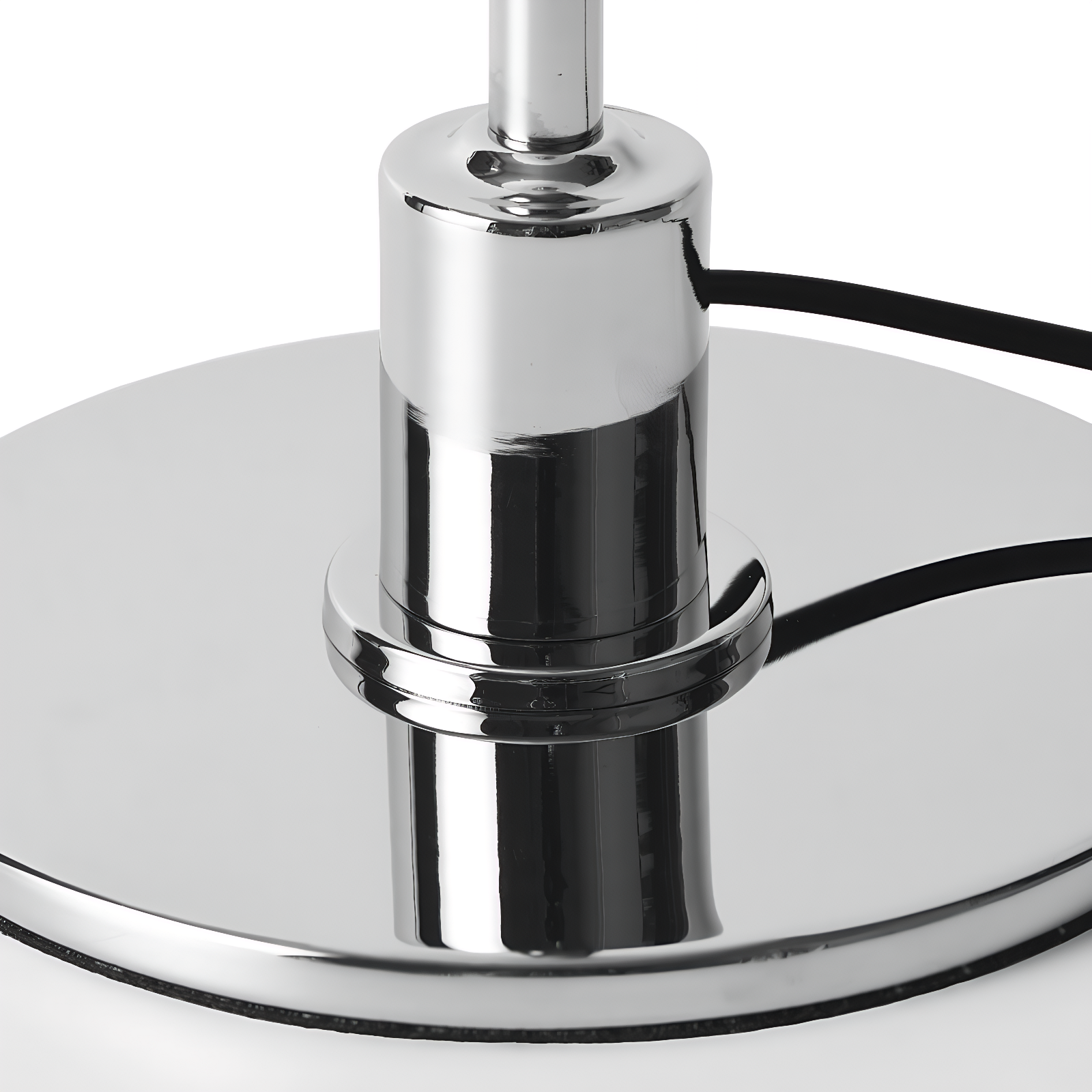 Chrome Layered Reflector Table Lamp with White Shade