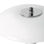 Chrome Layered Reflector Table Lamp with White Shade