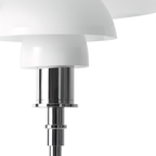 Chrome Layered Reflector Table Lamp with White Shade
