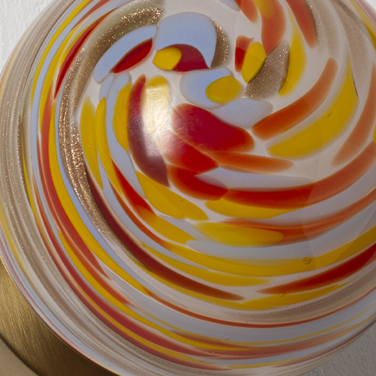 Swirl Glass Wall Sconce with Amber Art Glass Globe