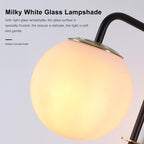 Opal Globe Plug-In Wall Sconce with Matte Black and Brass Finish