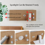 Bedside Shelf Wall Sconce with Adjustable LED Reading Light and USB Port
