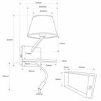 Dual-Light Bedside Shelf Wall Sconce with Reading Light and USB Ports