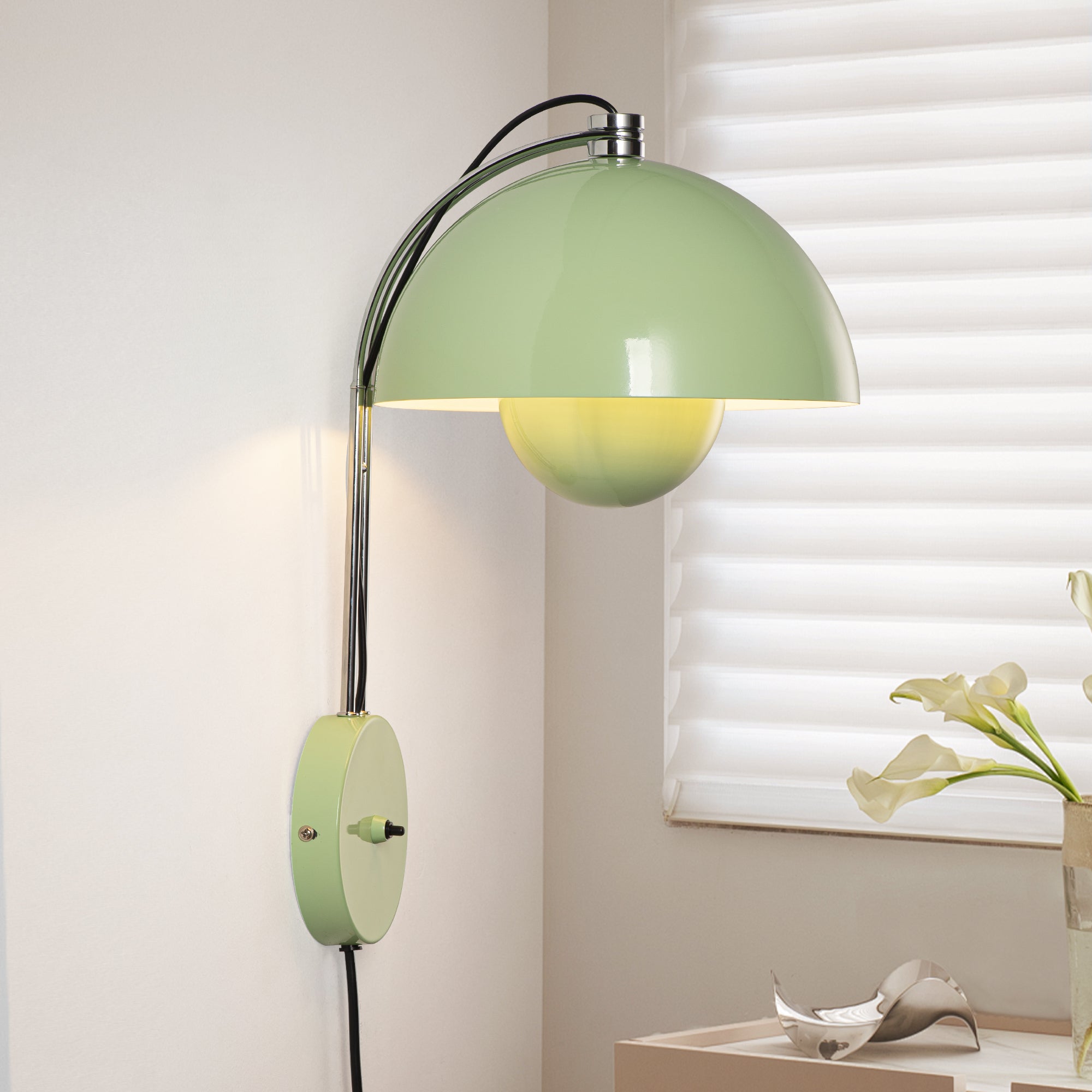 Dome Wall Sconce | Plug-In or Hardwired Wall Light