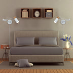 Swing Arm Plug-In Reading Wall Sconce with Wood Accent