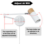 Swing Arm Plug-In Reading Wall Sconce with Wood Accent