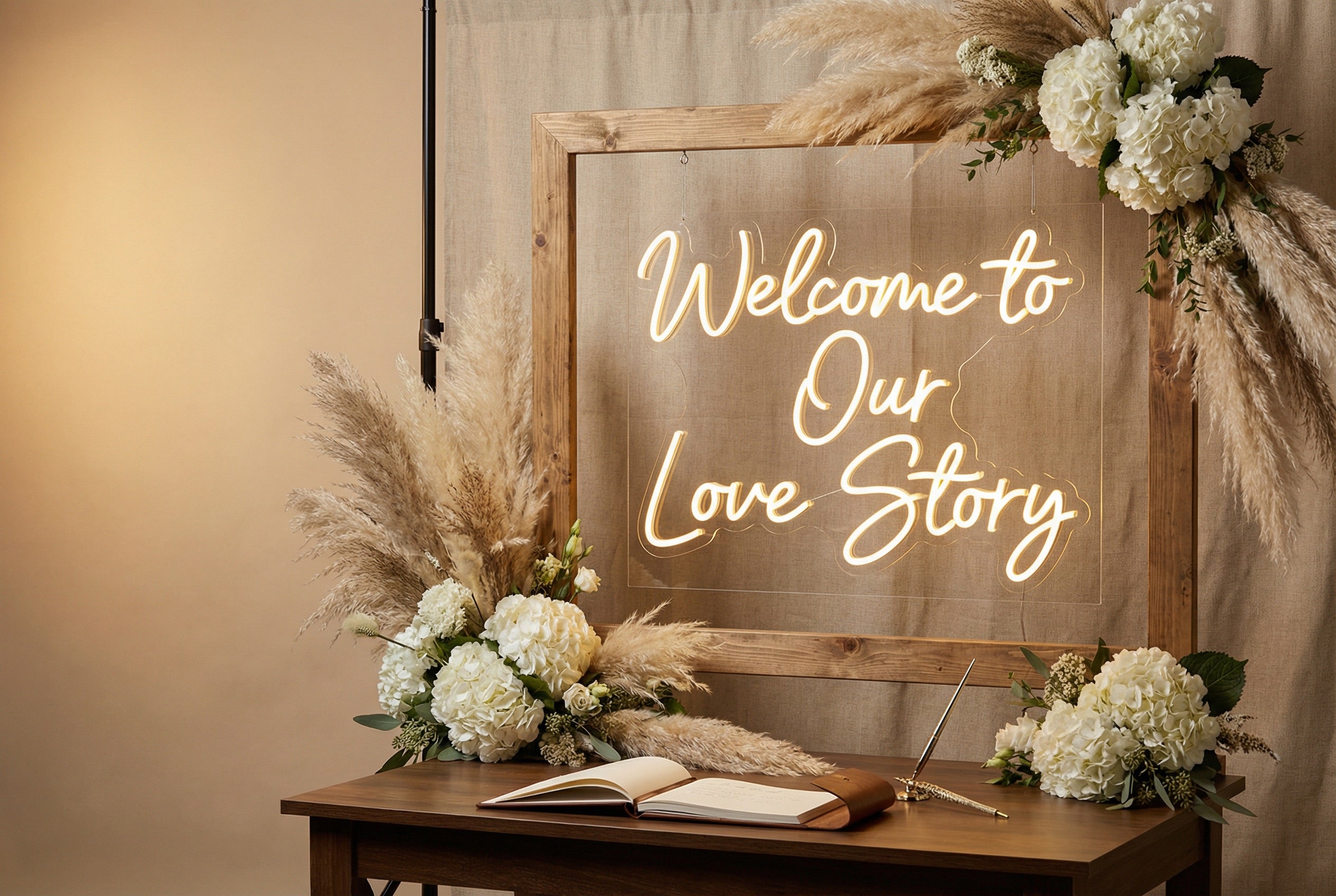 Welcome to Our Love Story Wedding Name LED Neon Sign