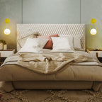 Modern Bedroom Sconce with Opal Globe for Bedroom