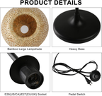 Boho Natural Woven Floor Lamp for Living Room