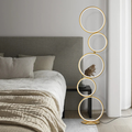 Modern Gold Dimmable LED Ring Floor Lamp for Living Room