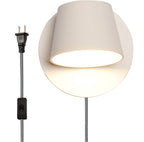 White Plug-In Bedside Reading Wall Sconce