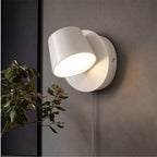 White Plug-In Bedside Reading Wall Sconce