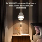 White Plug-In Bedside Reading Wall Sconce