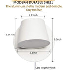 White Plug-In Bedside Reading Wall Sconce