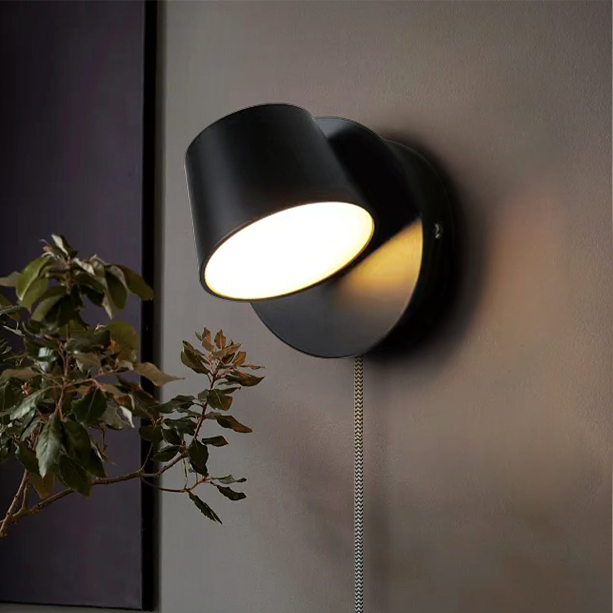 White Plug-In Bedside Reading Wall Sconce