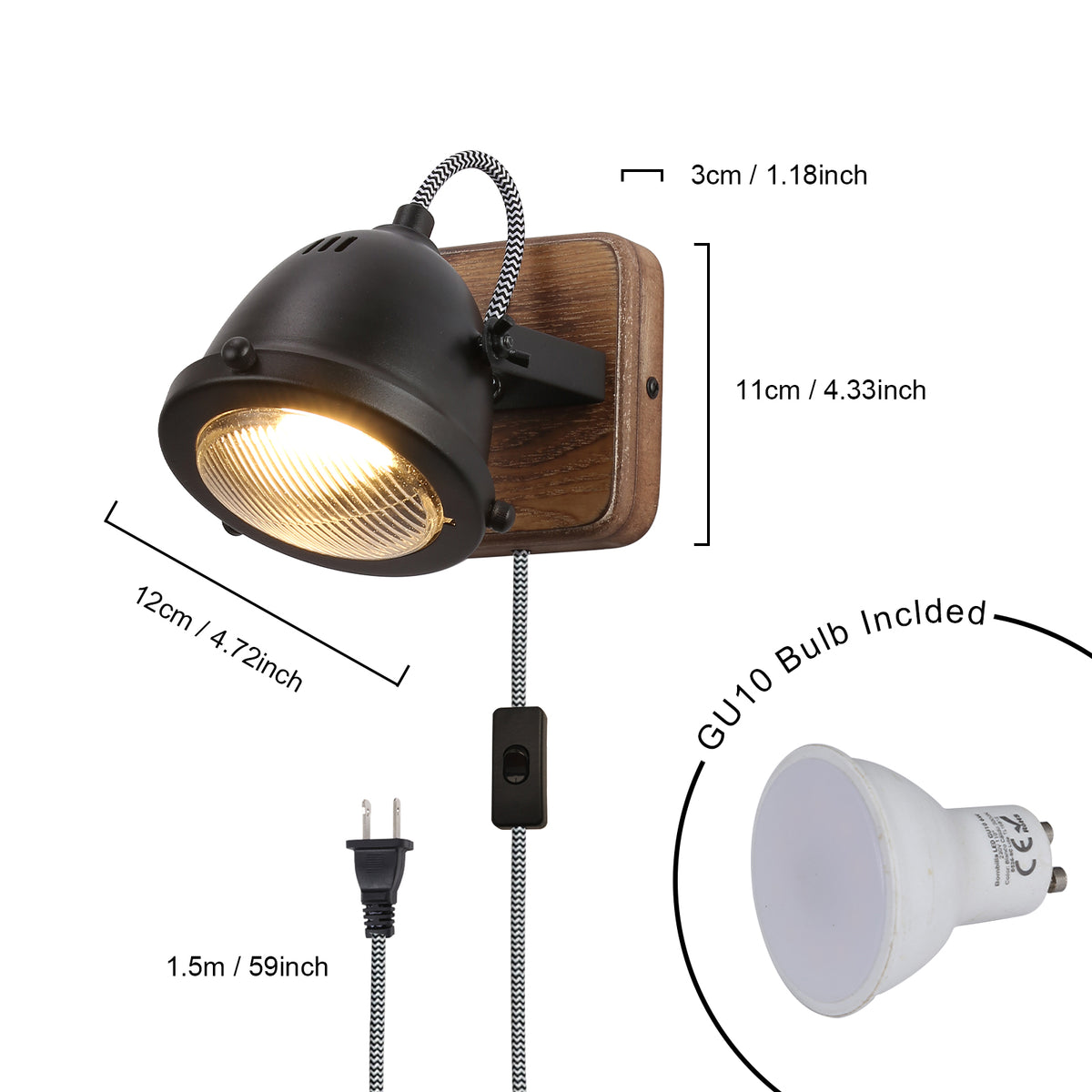 Industrial Garage Sconce Lighting  GU10 for Bedroom