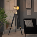 Industrial Gold Metal Floor Light for Living Room