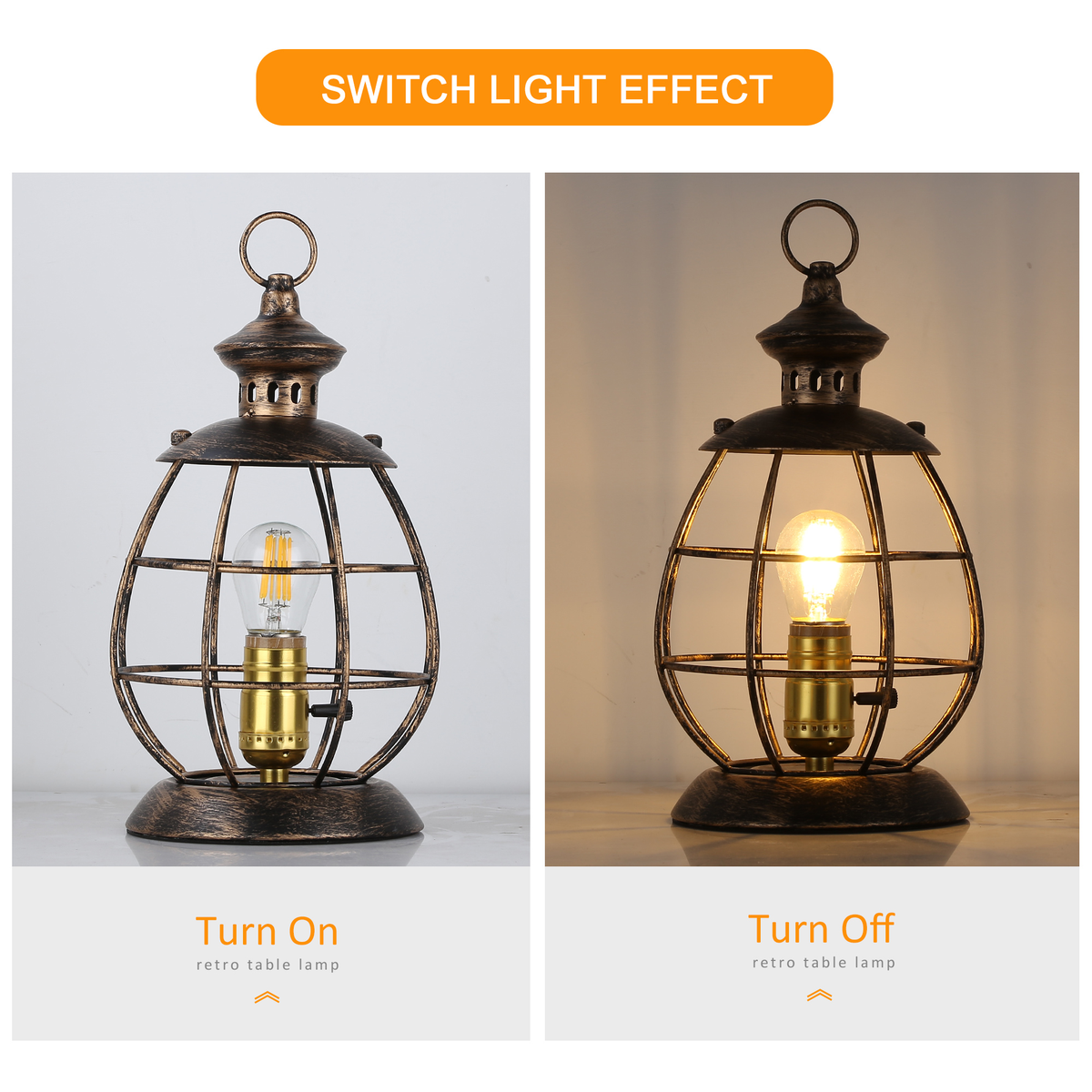 Vintage Brass Lantern Table Lamp