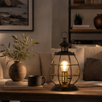 Vintage Brass Lantern Table Lamp