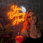 Custom Name You Belong Here LED Neon Sign