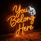 Custom Name You Belong Here LED Neon Sign