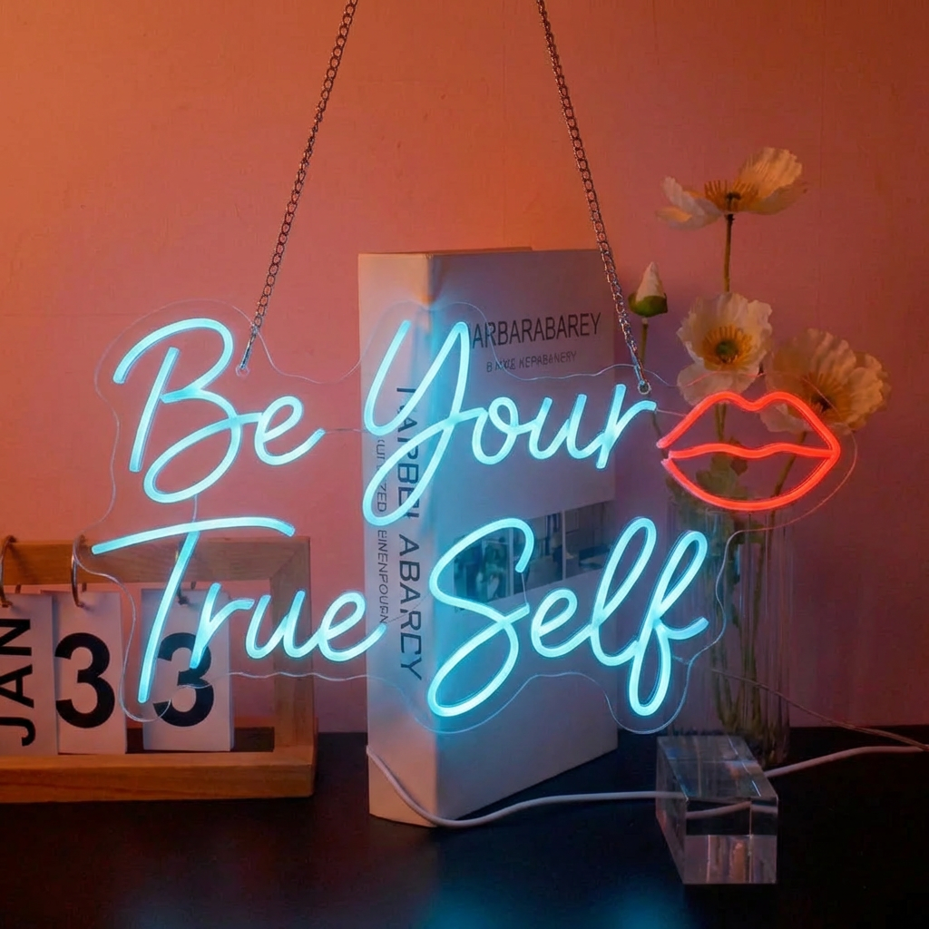 Custom Name  LED Neon Sign | Personalized for Bedroom Decor | Be Your True Self Neon Sign