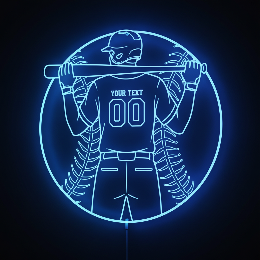 Custom Baseball Bat Neon Sign | Custom Name Neon Sign For Kids Bedroom | Personalized Gift For Kids